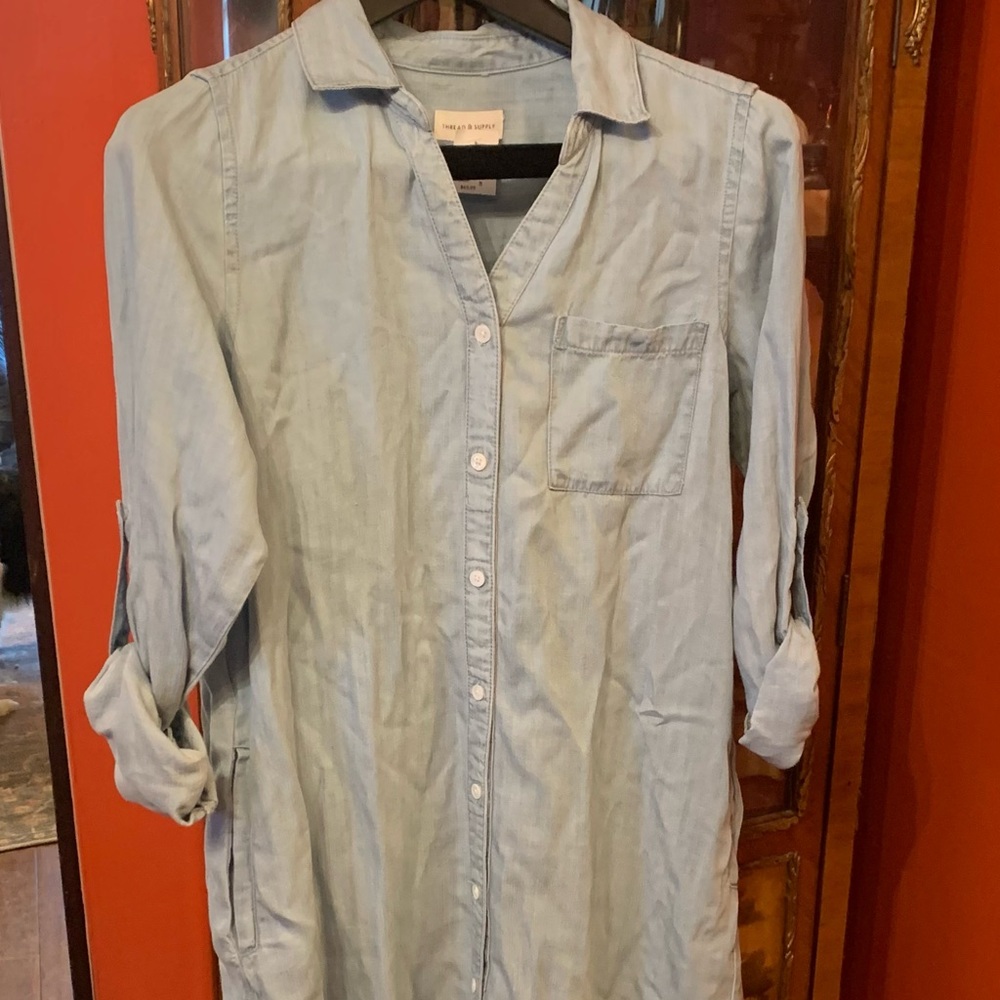 NWT Thread & Supply Jolie Wash Denim Shirt Dress M